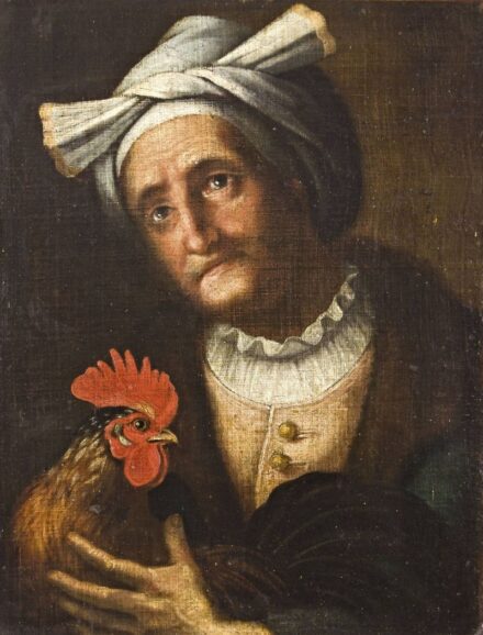 19. tétel, Öreg hölgy kakassal