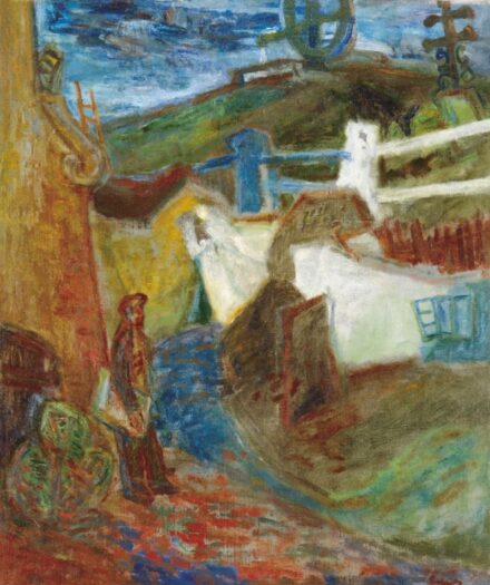 112. tétel, Szentendrei tér festővel, 1937-38 körül