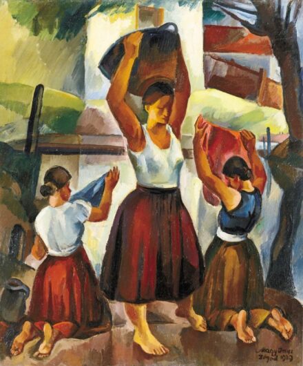 141. tétel, Lányok a folyónál (Mosónők), 1929
