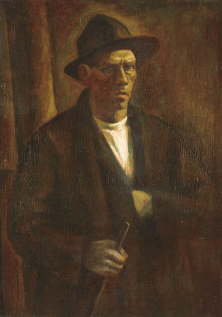 186. tétel, Pásztorbotos önarckép, 1920 körül