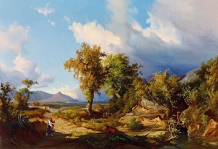 225. tétel, Itáliai táj (A feltámadó szél), 1851