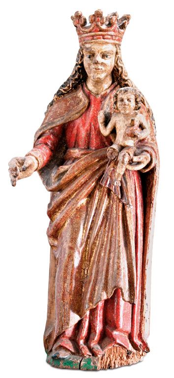 22. tétel, Német szobrász, 18. sz. eleje: Madonna a gyermekkel