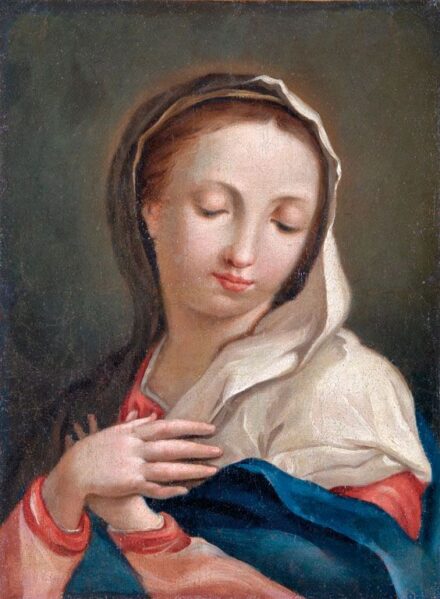 74. tétel, Osztrák festő, 18. sz. vége: Madonna