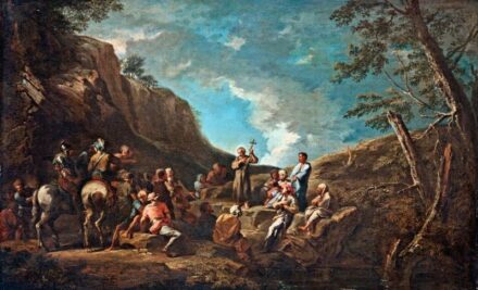 79. tétel, Rosa, Salvator (1615-1673) köre, 17. sz.: Remete szent prédikációja   VÉDETT-NO EXPORT