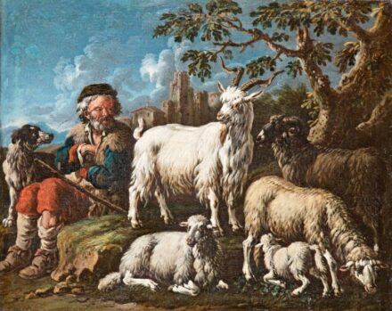 96. tétel, Rosa da Tivoli, Philip Peter Roos (1655-1706): Pihenő pásztor