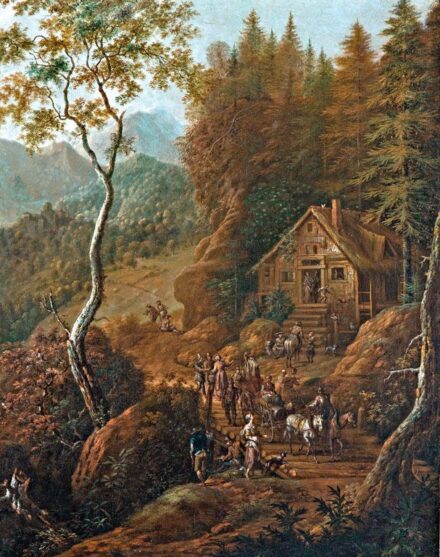 103. tétel, Orient József (1677-Bécs, 1747): Hegyvidéki fogadó