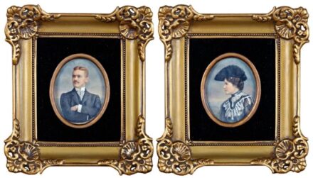 132. tétel, Steiner Rezső, della Pietra (1854-1945): Pilch Andor építész és felesége portréja
