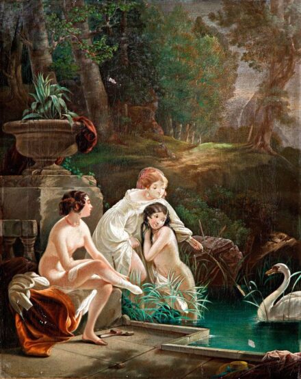 135. tétel, Bernwallner József (1811-?): Fürdőző nők, 1842   VÉDETT-NO EXPORT