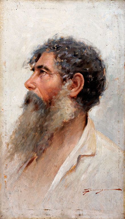 143. tétel, Forlenza jelzéssel, 1900 körül: Szakállas férfi