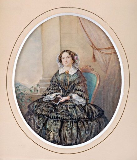 172. tétel, Theer, Robert (1808-1863): Előkelő hölgy portréja, 1847