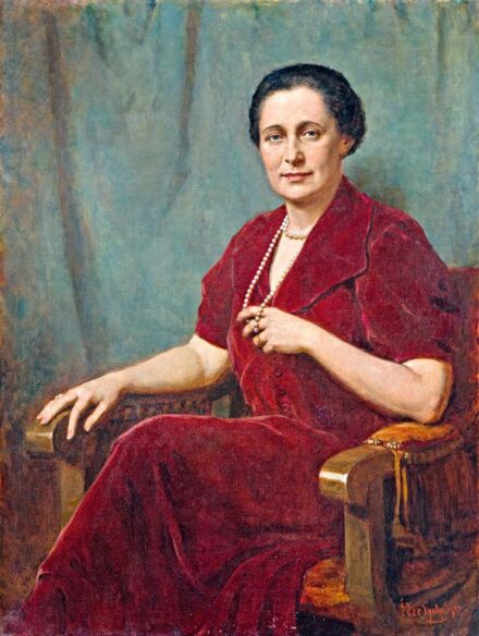 206. tétel, Éder Gyula (1875-1945): Hölgy bársony ruhában, 1937