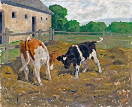 220. tétel, Heyer Artúr (1872-1931): Viaskodó bocik