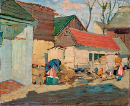 221. tétel, Fettmann J. jelzéssel: "Gazdasági udvar Rákospalota", 1923