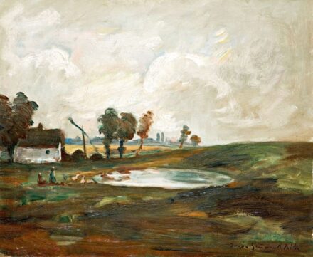 225. tétel, Iványi-Grünwald Béla (1867-1940): Tanya gémeskúttal