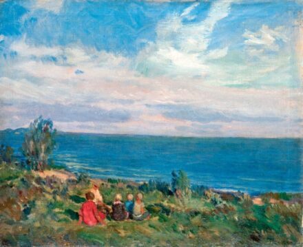 228. tétel, Czencz János (1885-1960): Gyerekek a Balatonparton, 1944