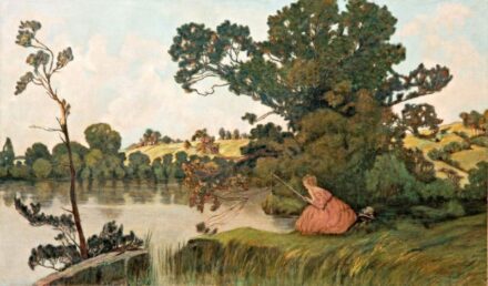 230. tétel, Basch Árpád (1873-1944): Horgászó kisasszony, 1919