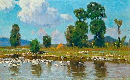 233. tétel, Bosznay István (1868-1944): "Nyári délelőtt Bikszád", 1908