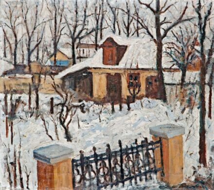 235. tétel, Perlmutter Izsák (1866-1932): Téli kertrészlet