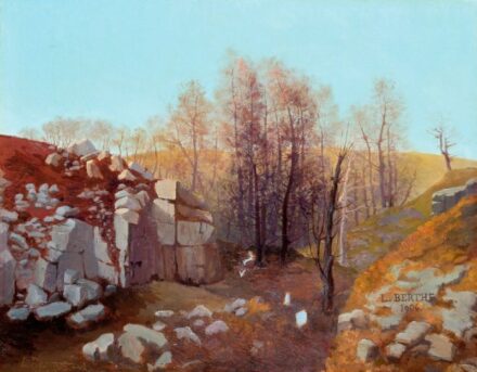 245. tétel, Berthe, L. jelzéssel: Sziklás táj ősszel, 1906