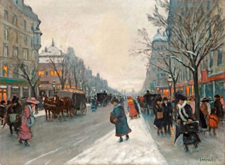 269. tétel, Berkes Antal (1874-1938): Téli utcarészlet, 1913