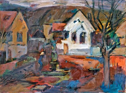 431. tétel, Izsák József (1929-): Falu főtere