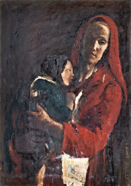 458. tétel, Barcsay Jenő (1900-1988): Anya gyermekével
