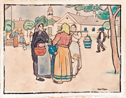 471. tétel, Pólya Tibor (1886-1937): Beszélgető asszonyok