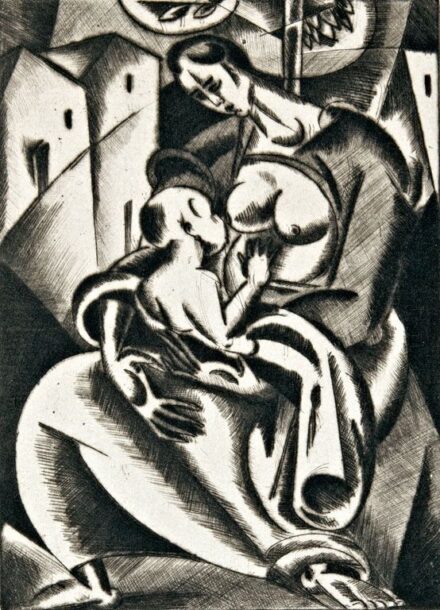 480. tétel, Bortnyik Sándor (1893-1976): Anya gyermekével