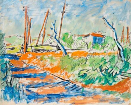506. tétel, Basch Andor (1885-1944): Vasút mentén