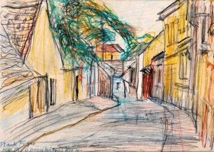508. tétel, Frank Frigyes (1890-1976): Pécsi utcarészlet, 1972