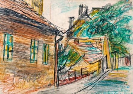 509. tétel, Frank Frigyes (1890-1976): Pécsi utcarészlet II., 1972