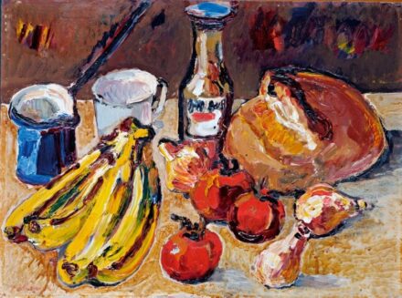 562. tétel, Schéner Mihály (1923-2009): Csendélet banánnal