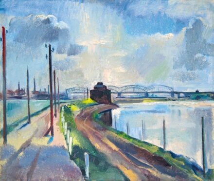 140. tétel, Szőnyi István (1894-1960), Tájkép híddal, 1931