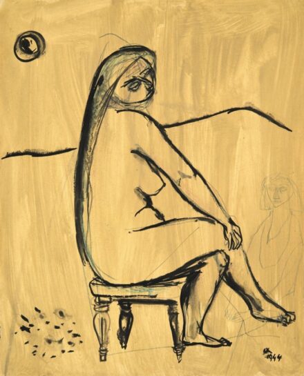 59. tétel, Ámos Imre (1907-1944), Ülő nő, 1944