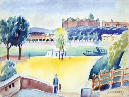 44. tétel, Kmetty János (1889-1975, A Budai Vár látképe (Pesti részlet) )