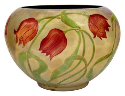 3. tétel, Zsolnay, Tulipános virágtartó edény, Zsolnay, 1900 körül