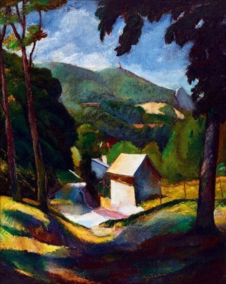 175. tétel, Zugliget háttérben a János-heggyel (Csermely út a Zugligetben), 1926
