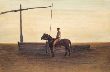 182. tétel,  Csikós a gémeskútnál, 1970