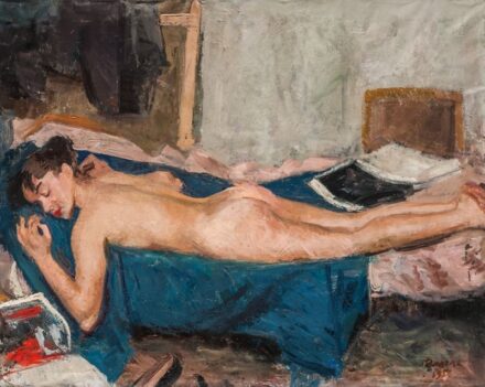 173. tétel,  Akt kék drapérián, 1954