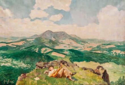 147. tétel,  Gitározó a hegytetőn, 1933
