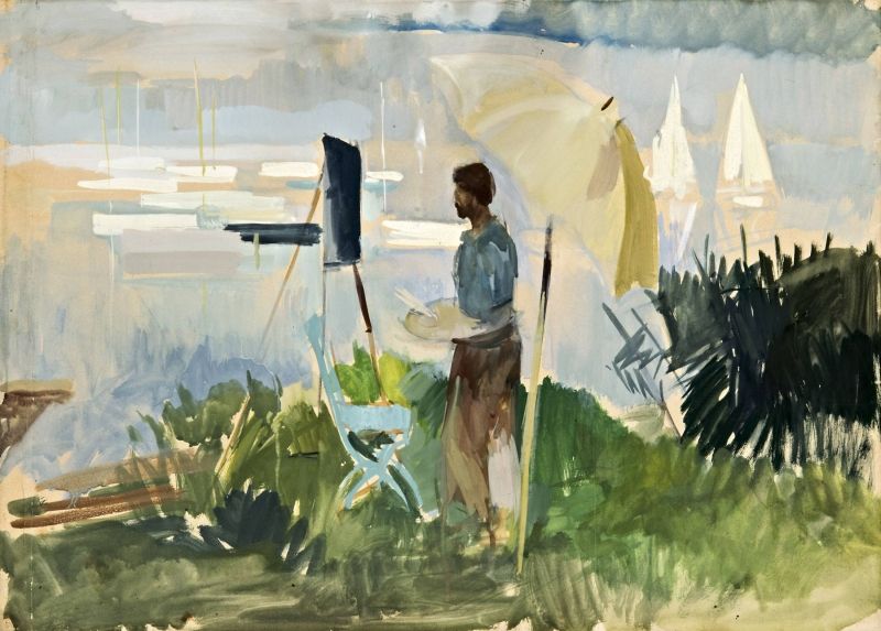 253. tétel, Önarckép festés közben