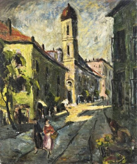 214. tétel,  Utcarészlet Párizsból