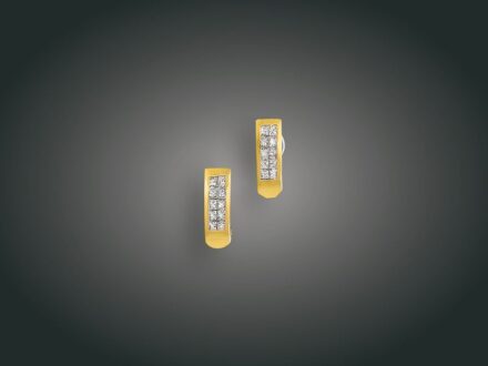 208. tétel, Fülbevaló, 18 k au, 20 bril. cca. 1,40 ct, 8,7 g