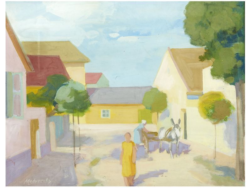 347. tétel, Medveczky Jenő: Utcarészlet