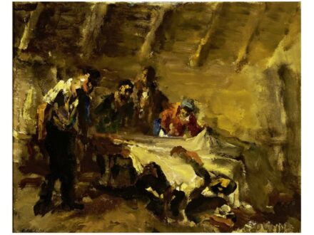 342. tétel, Holló László: Kocsmai jelenet (1960)