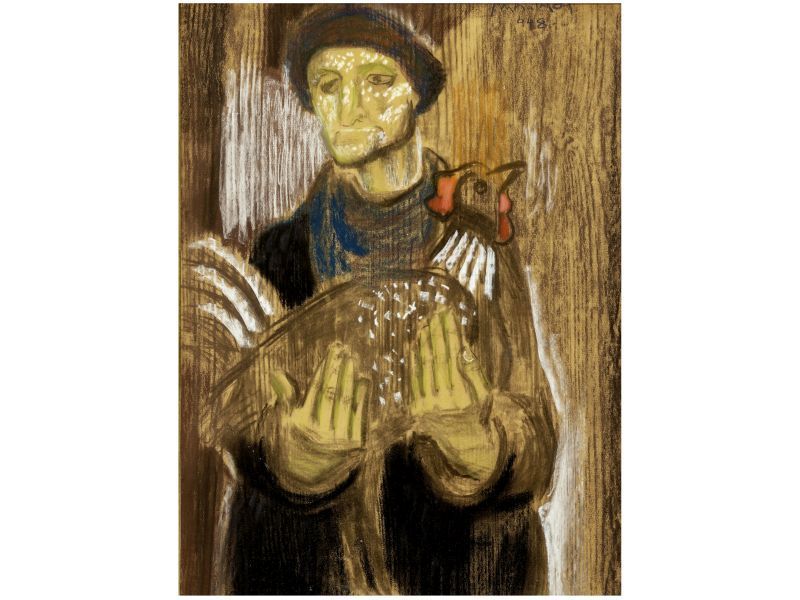 333. tétel, Miháltz Pál: Szegény asszony kakassal (1948)