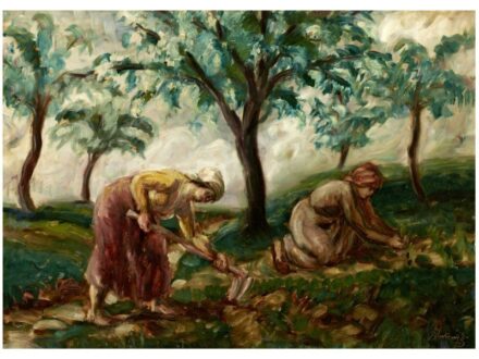 317. tétel, Derkovits Gyula: Gyümölcsösben (1920)