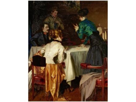 298. tétel, Jámbor Lajos: Kártyajóslás (1916)