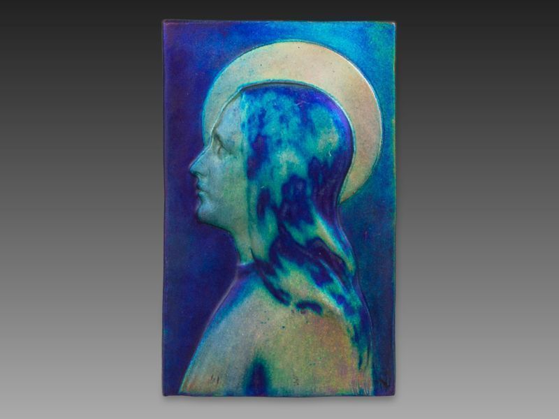 581. tétel, Zsolnay plakett - Szűz Mária