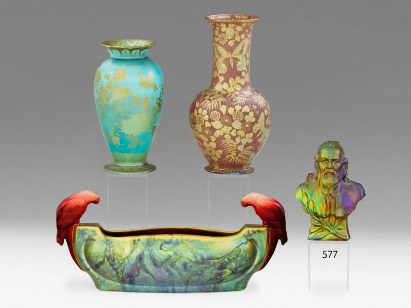 577. tétel, Zsolnay kisplasztika - Zsolnay Vilmos mellszobra